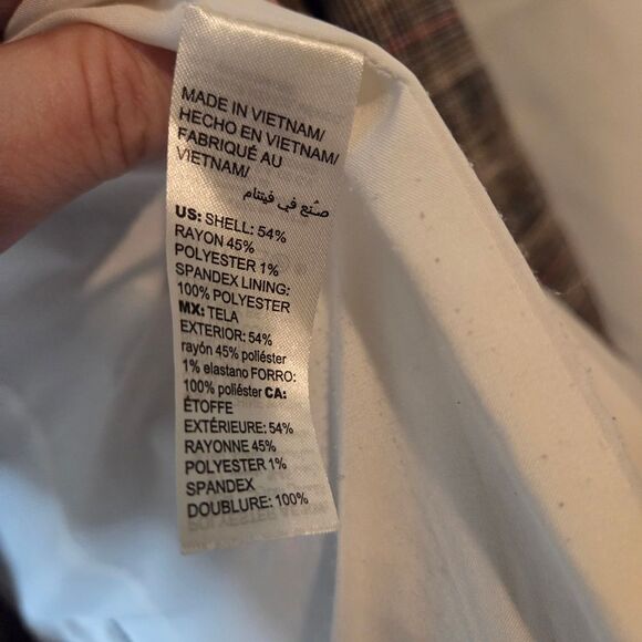 White House Black Market Women's Multicolor Plaid Blazer Preppy College Career - Picture 11 of 15